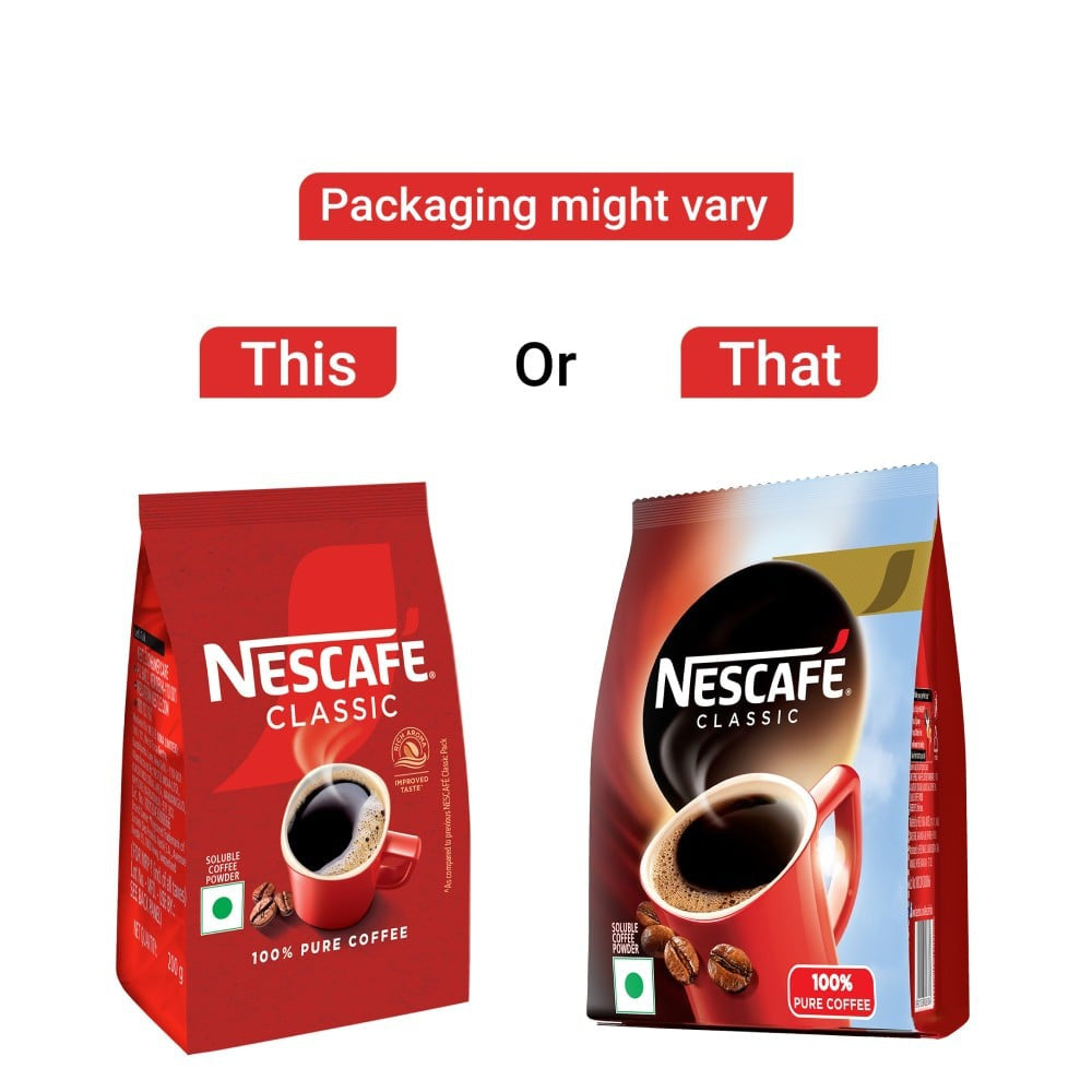 Nescafe Classic Instant Coffee Powder - 100% Pure Coffee : 200 g