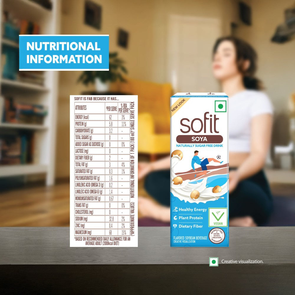 Sofit Natural Soy Beverage - Pack of 4 : 4 x 180 ml