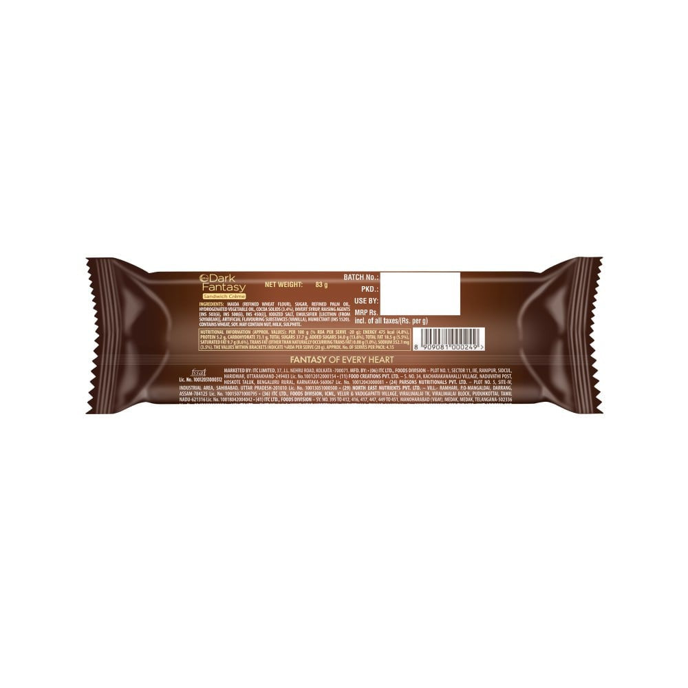 Sunfeast Dark Fantasy Choco Creme Center Filled Biscuits : 83 g