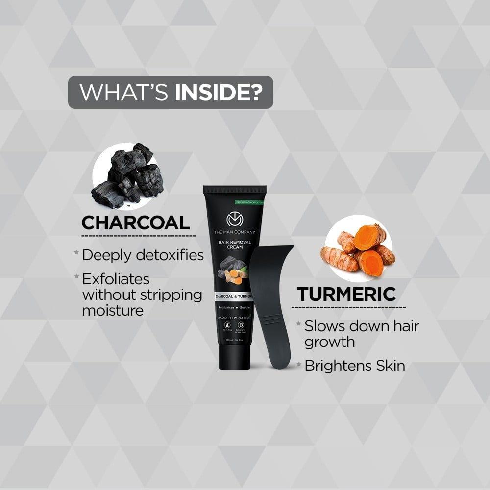 The Man Company Men's Hair Removal Cream (Charcoal & Turmeric) : 100 ml