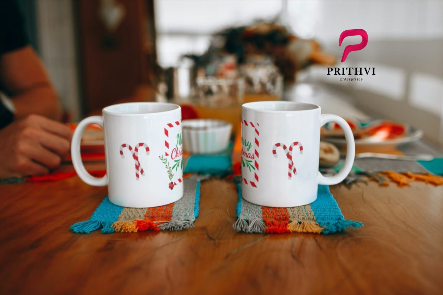 Prithvi Enterprises "Merry Christmas" Printed Mug - 11 Ounce, White - Prithvi Enterprises