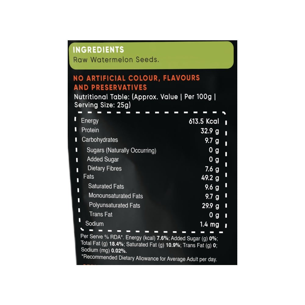 True Elements Raw Watermelon/Magaj Seeds : 150 g