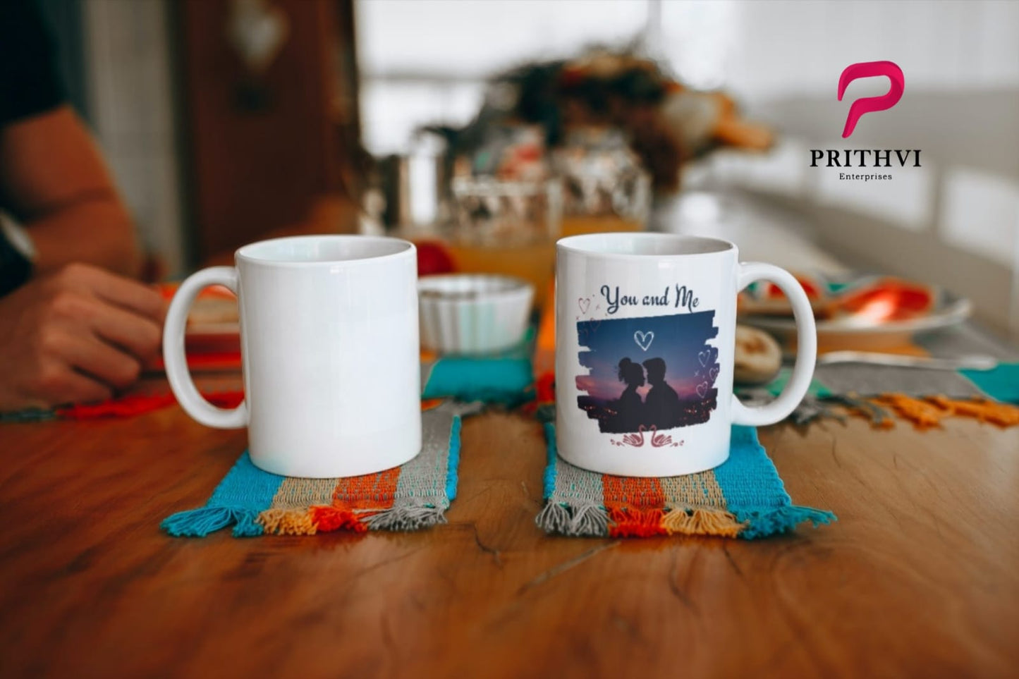 Prithvi Enterprises "You And Me" Printed Mug - 11 Ounce, White - Prithvi Enterprises