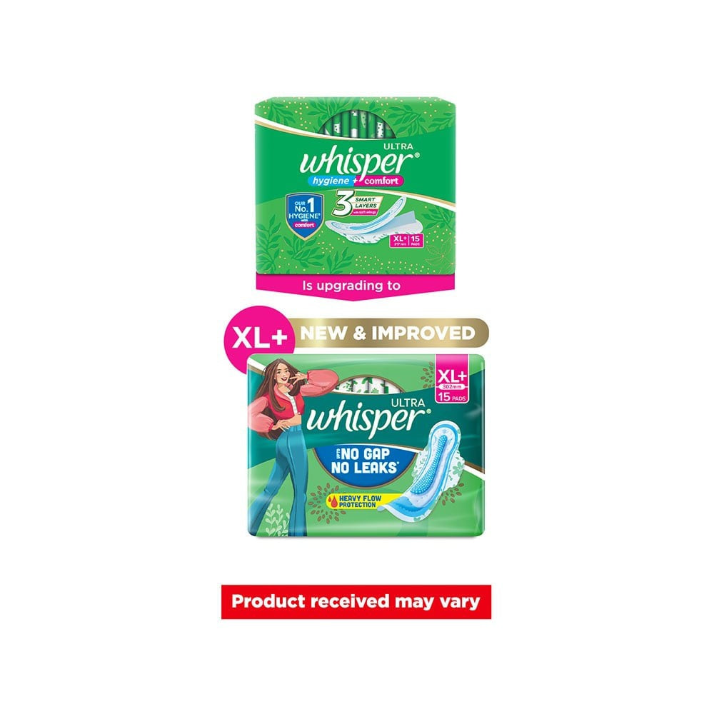 Whisper Ultra Clean Sanitary Pads (15 pieces) : 15 pieces