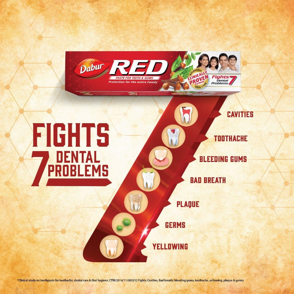 Dabur Red Herbal Toothpaste 200 g - Pack of 2 : 2 x 200 g