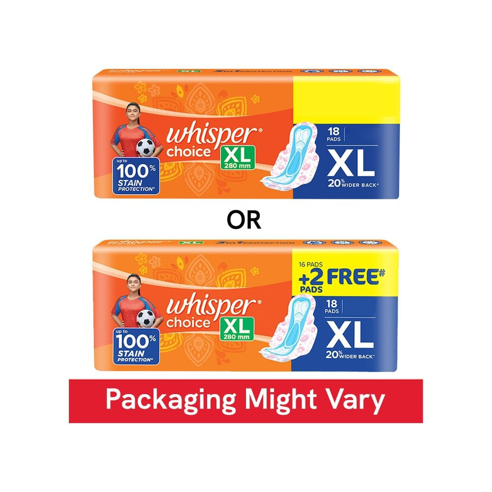 Whisper Choice Stain Protection Wings Sanitary Pads : 18 pieces