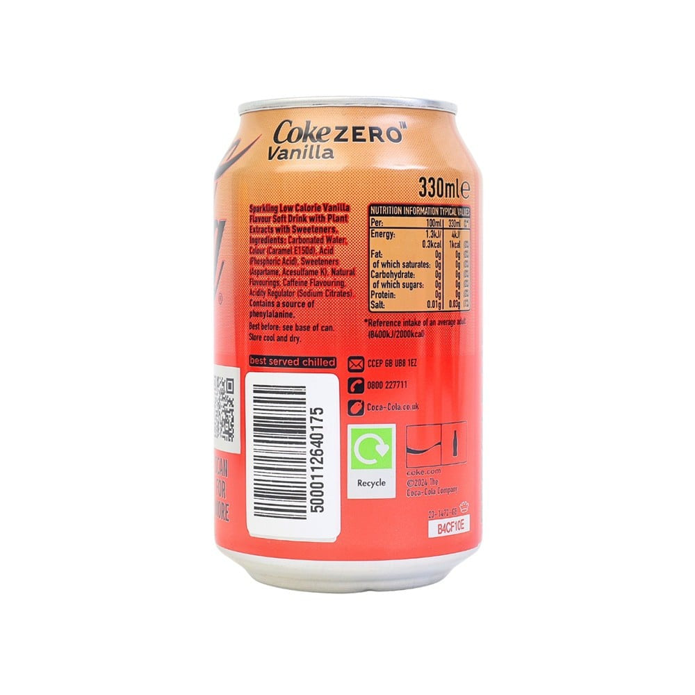 Coca-Cola Vanilla Soft Drink (Zero Sugar) : 330 ml