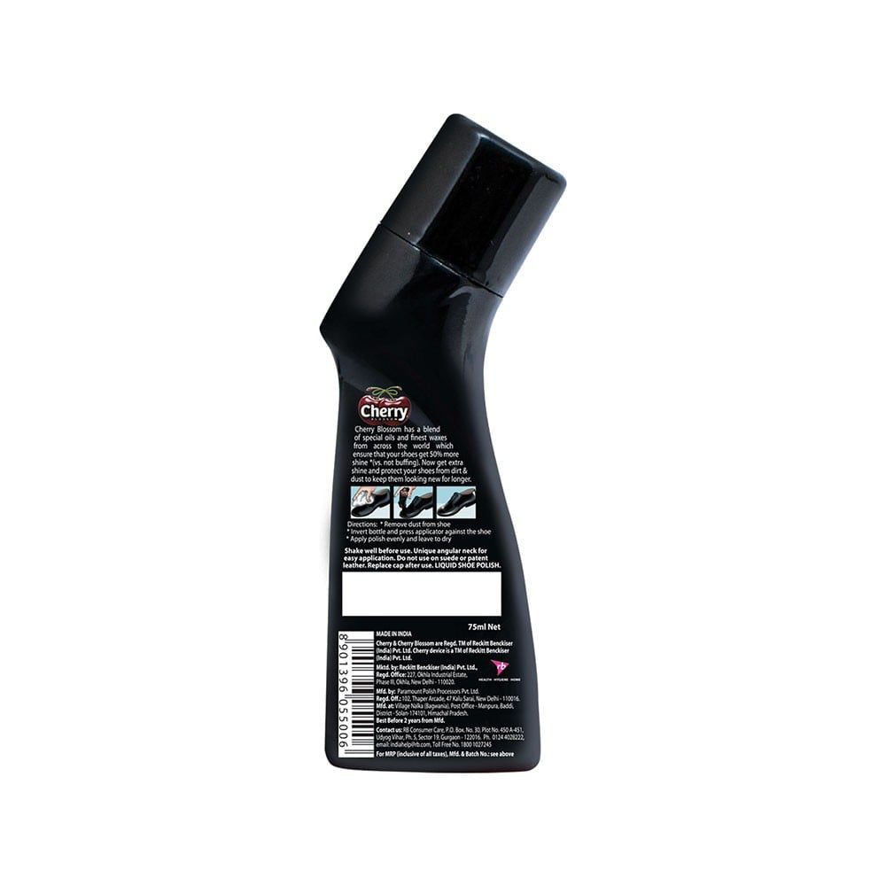 Cherry Blossom Black Liquid Shoe Polish + Black Handy Shoe Shiner + Black Wax Shoe Polish Combo : 75 ml + 1 unit + 40 g