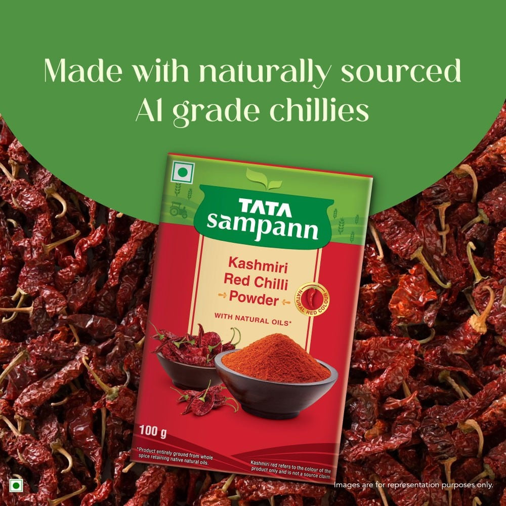 Tata Sampann Kashmiri Red Chilli Powder with Natural Oils : 100 g
