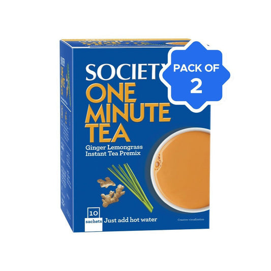 Society One Minute Ginger Lemongrass Instant Tea Premix - Pack of 2 : 2 x 140 g