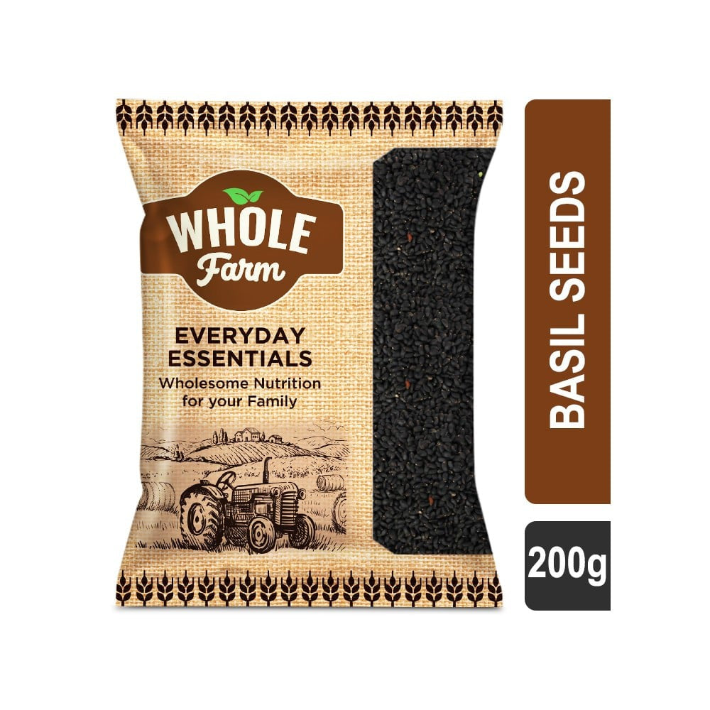 Whole Farm Premium Basil Seeds / Sabja Seeds : 100 g