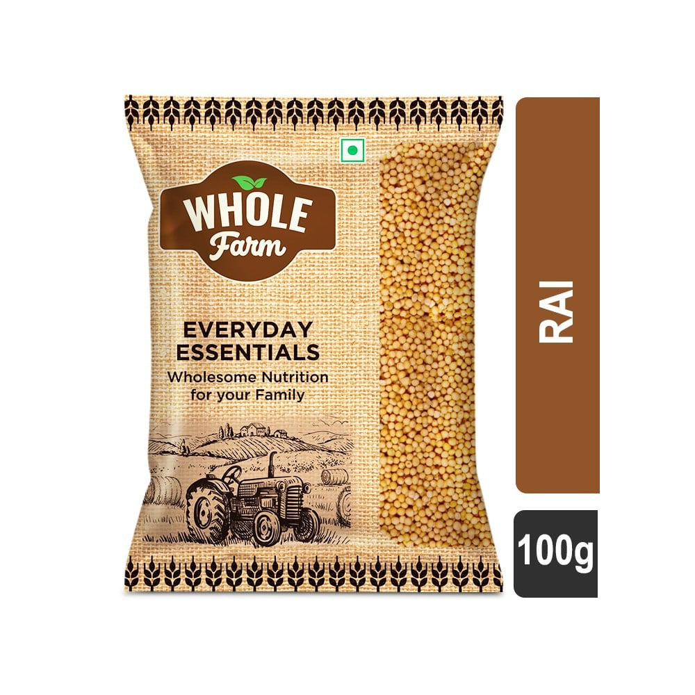 Whole Farm Premium Yellow Small Mustard Seeds/Rai : 100 g