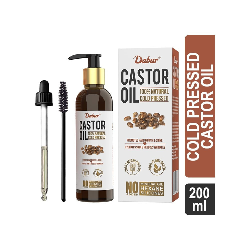 Dabur 100% Natural Cold Pressed Castor Oil : 200 ml
