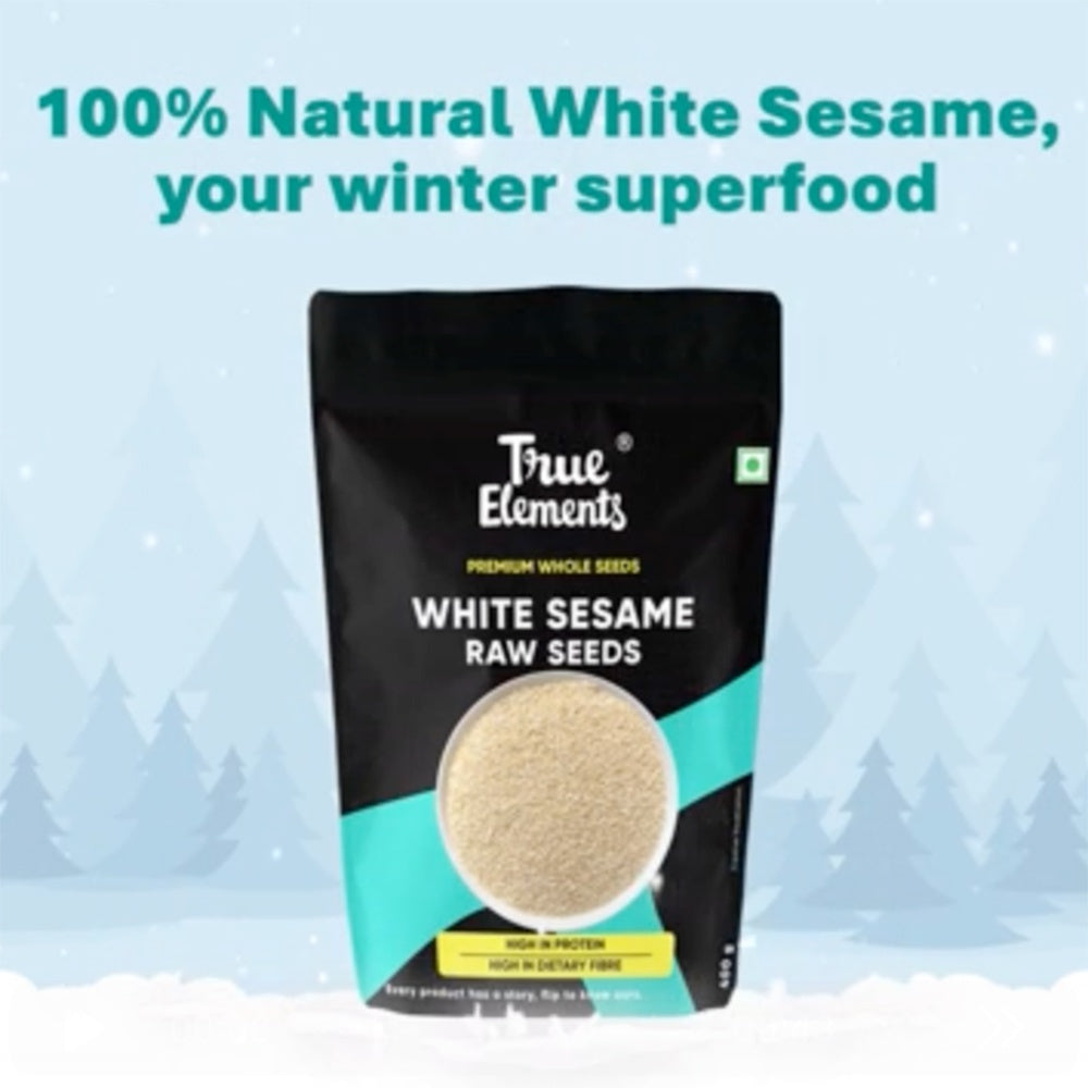 True Elements White Sesame Seeds (Safed Til) : 150 g