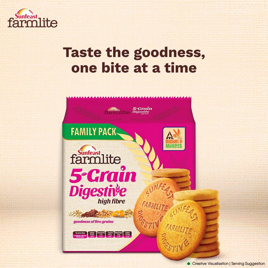 Sunfeast Farmlite 5 Grain High Fibre Digestive Biscuit : 800 g