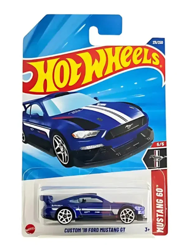 Custom ’18 Ford Mustang GT (Blue) – Hot Wheels 2025 by Mattel