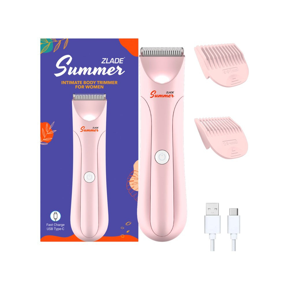 Zlade Summer Waterproof Electric Intimate Female Body Trimmer (Pink, 5W) : 1 unit