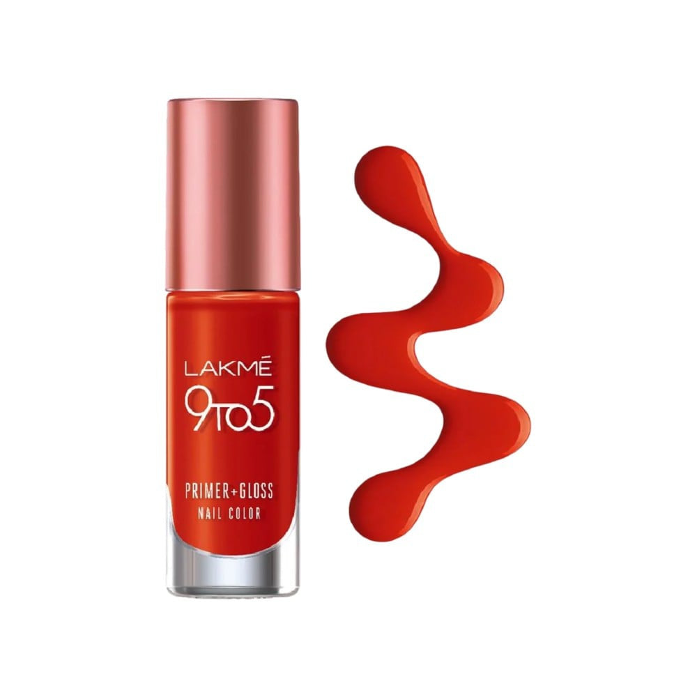 Lakme 9 to 5 Primer Gloss Nail Paint (Cherry Red) : 6 ml