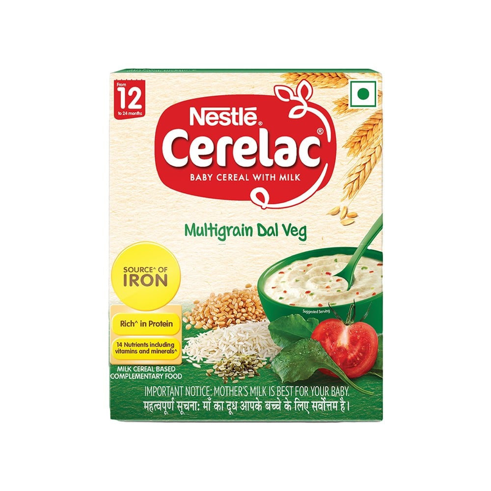 Nestle Cerelac With Milk, Multigrain Dal Veg Baby Cereal (From 12 to 24 Months) : 300 g