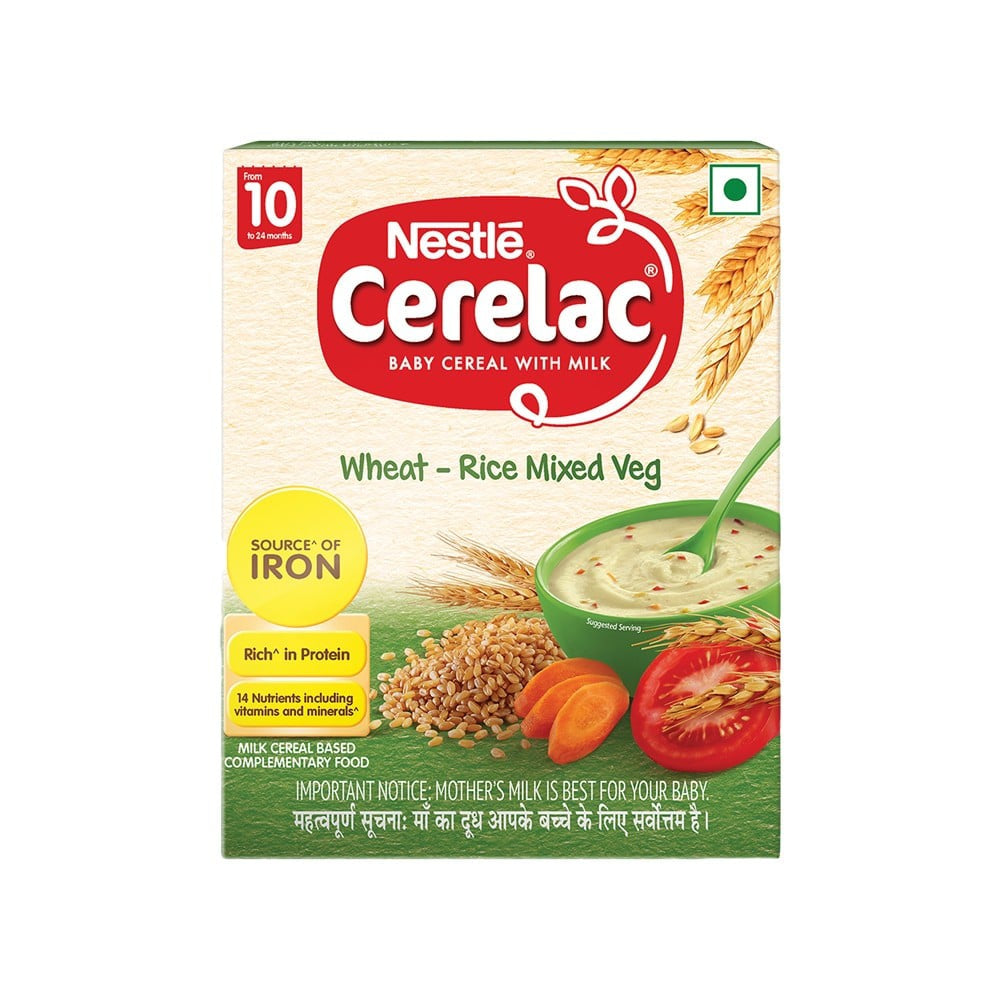 Nestle Cerelac Wheat Rice Mixed Veg Baby Cereal (From 10 to 24 Months) : 300 g