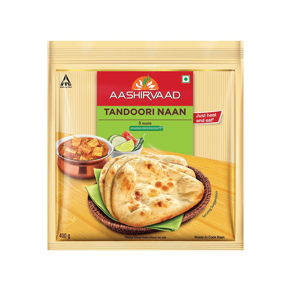 Aashirvaad Tandoori Naan (Heat & Eat) : 400 g (5 pieces)
