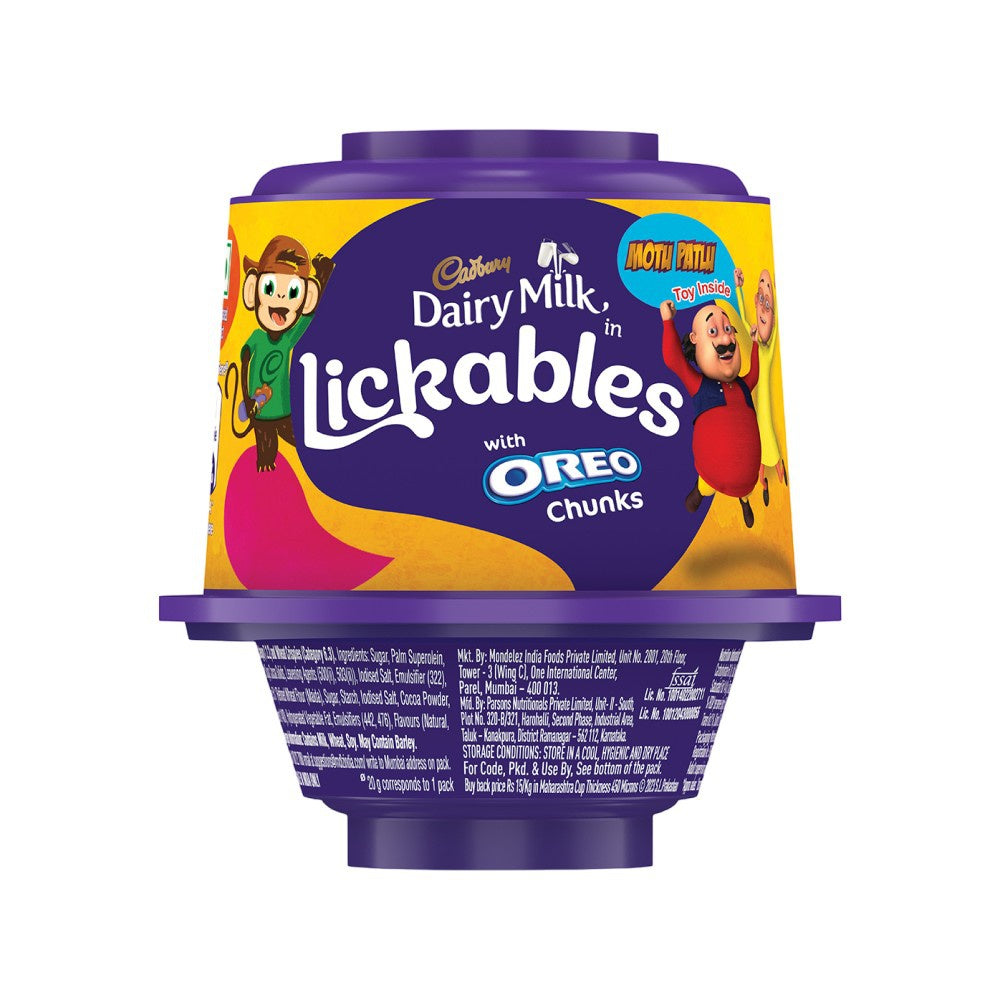 Cadbury Dairy Milk Lickables Shaped Chocolates with Oreo Chunks : 20 g