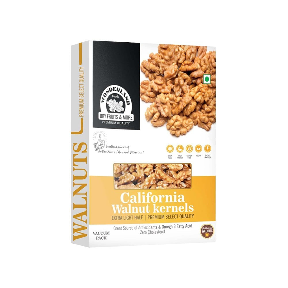 Wonderland Foods California Walnut Kernels (Akhrot Giri) Extra Light Halves : 200 g