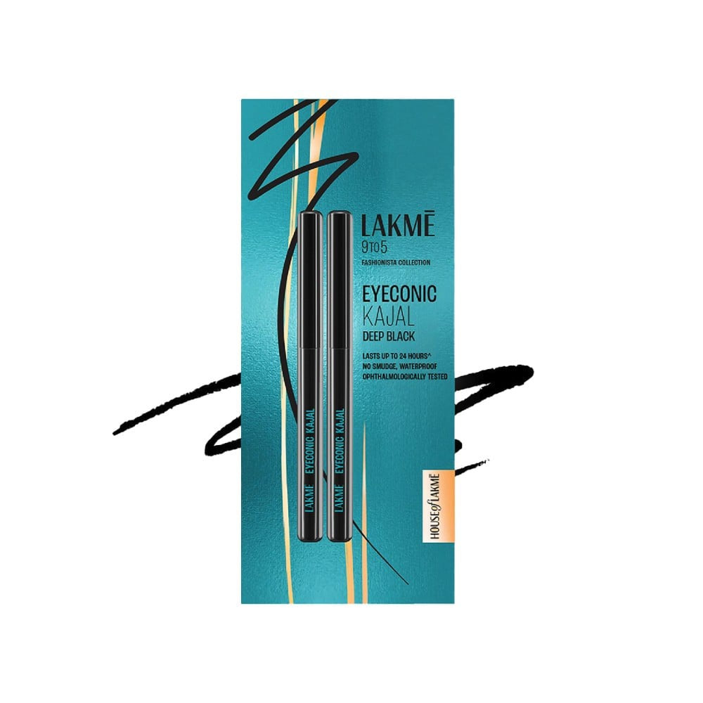 Lakme Eyeconic Kajal Twin Pack (Deep Black) : 2 x 0.35 g
