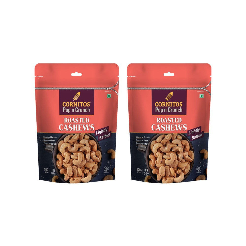 Cornitos Pop n Crunch Roasted Cashew (Lightly Salted) - Pack of 2 : 2 x 200 g