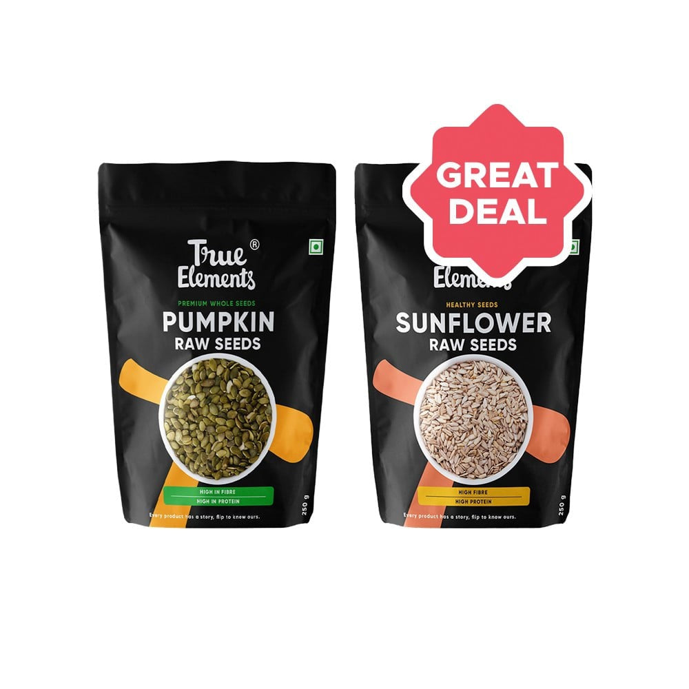 True Elements Raw Pumpkin Seeds + Raw Sunflower Seeds (250 g) Combo : 250 g + 250 g