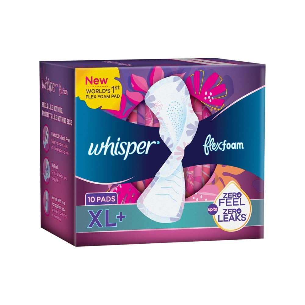Whisper Flexfoam Sanitary Pads : 10 pieces