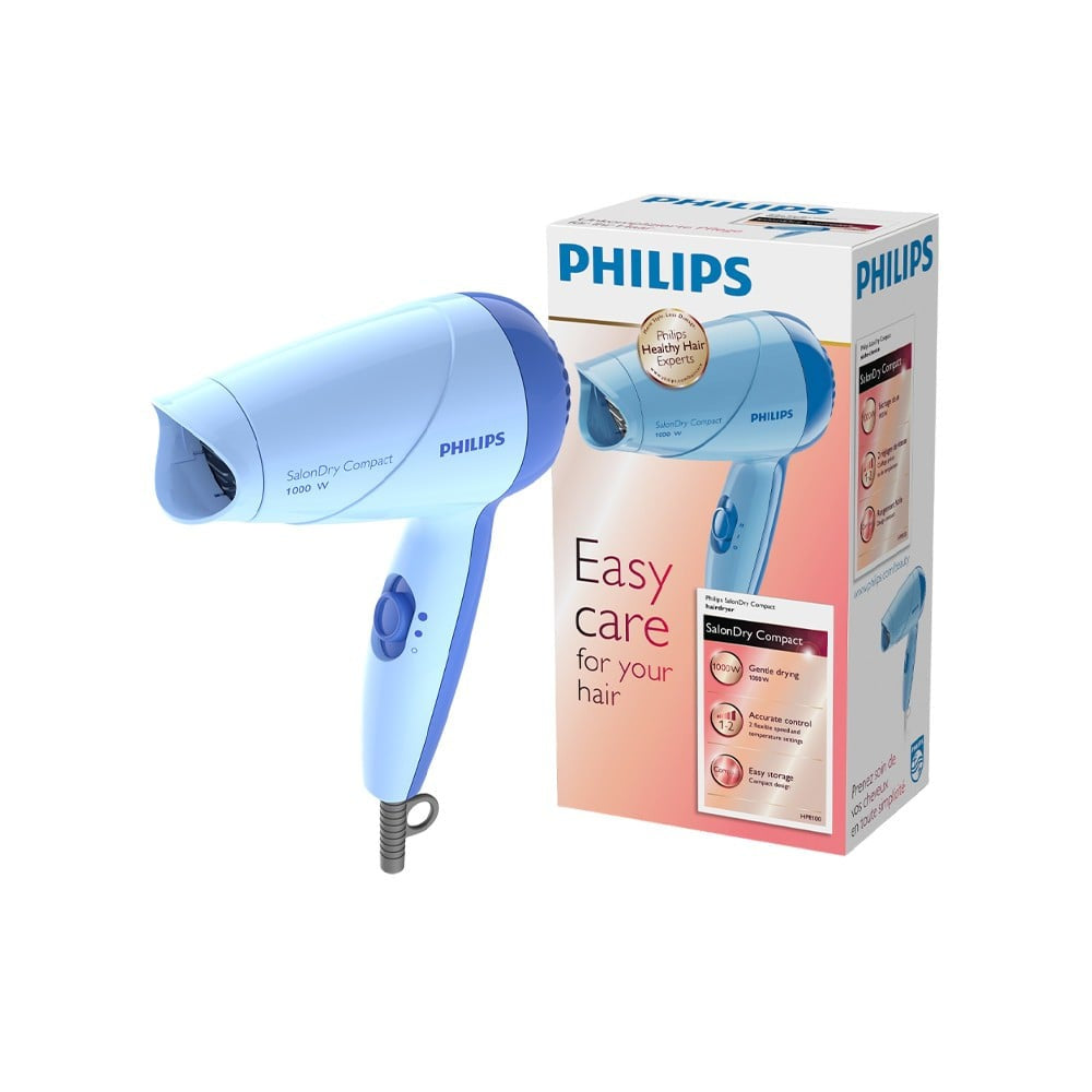 Philips HP8100/60 Compact Hair Dryer (Blue, 1000W) : 1 unit