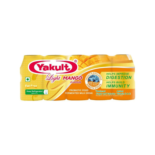 Yakult Light Mango Probiotic Fermented Milk Drink : 5 x 65 ml