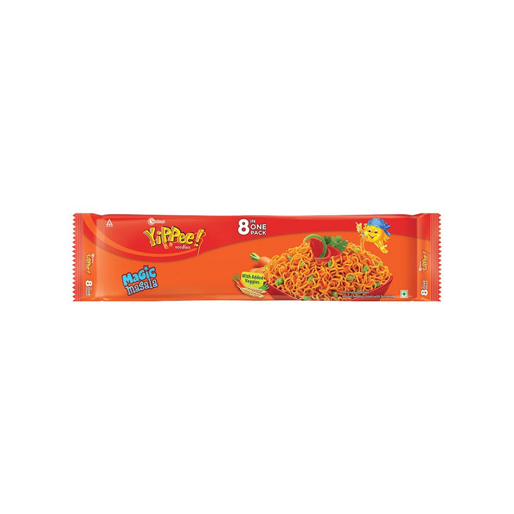 Yippee Magic Masala Instant Noodles with Added Veggies : 1 pack (8 pieces x 60 g)
