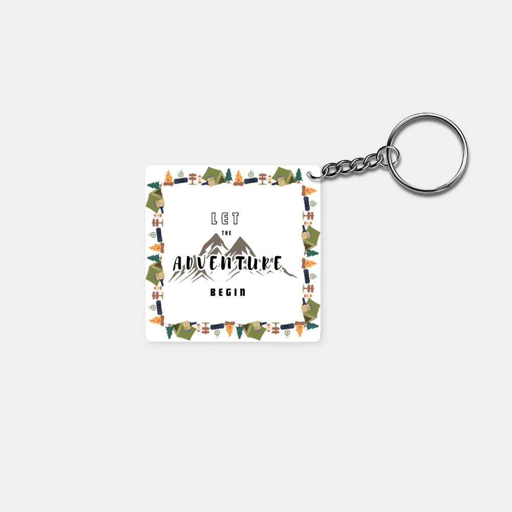 Let the Adventure Begin: Printed Square Keychain - Prithvi Enterprises