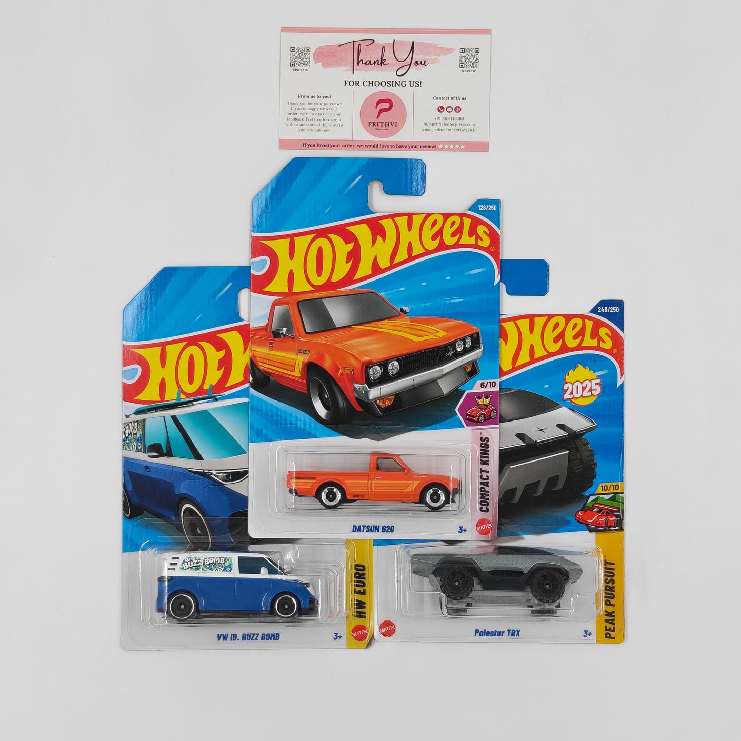 Hot Wheels Bundle – VW ID Buzz Bomb, Datsun 620 & Polestar TRX by Mattel