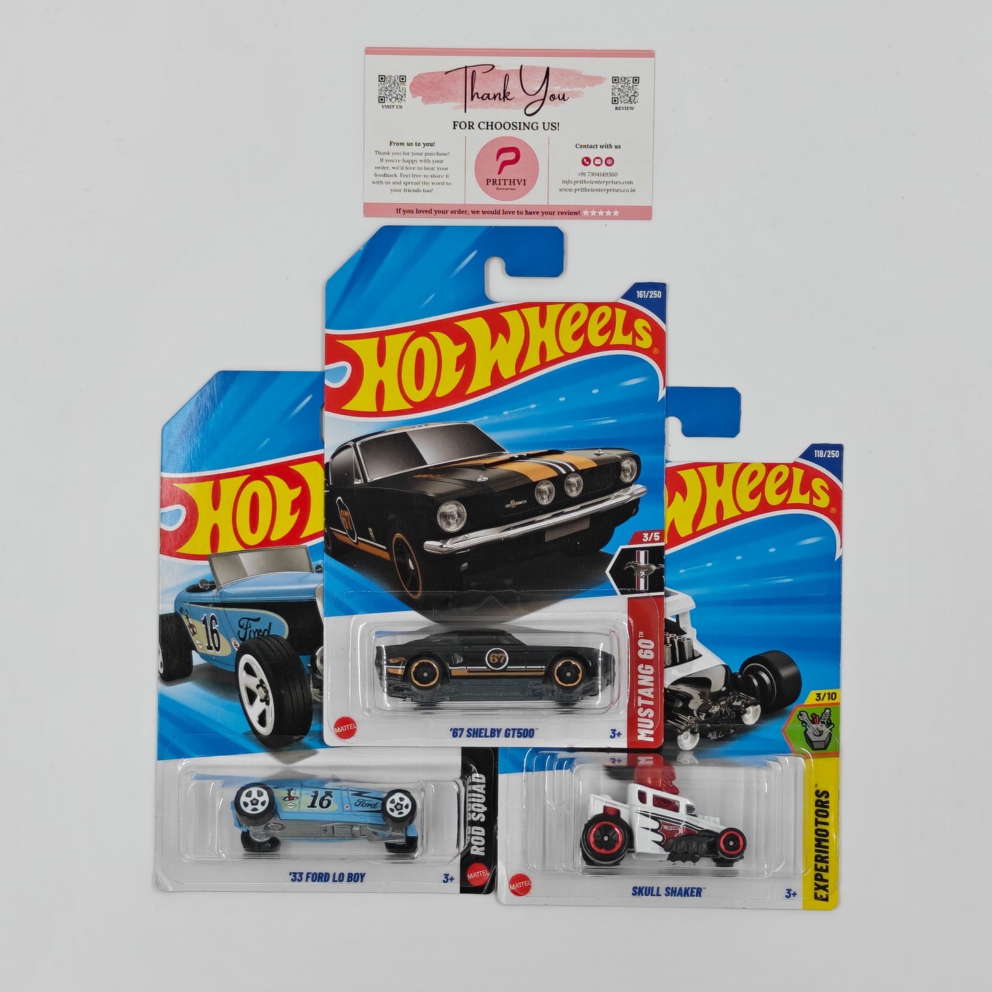'67 Shelby GT500, '33 Ford Lo Boy & Skull Shaker by Mattel – Hot Wheels Bundle