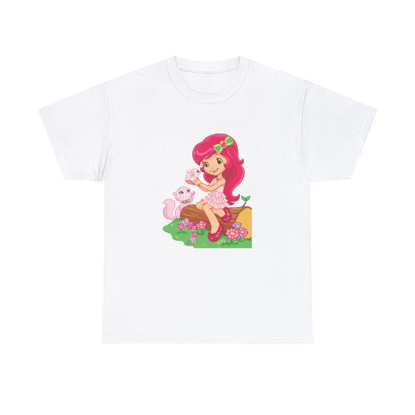 Playtime Delights: Printed T-shirt - White Round Neck Cotton