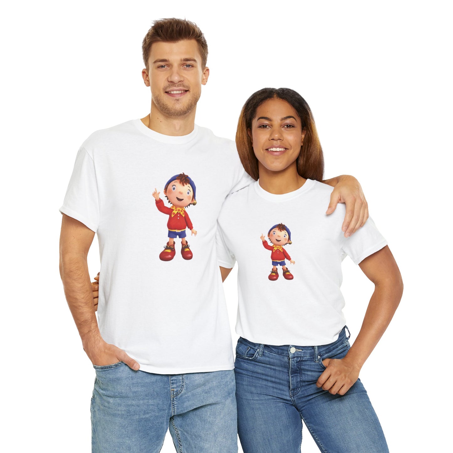 Noddy with an Idea Printed T-shirt - White Round Neck Cotton
