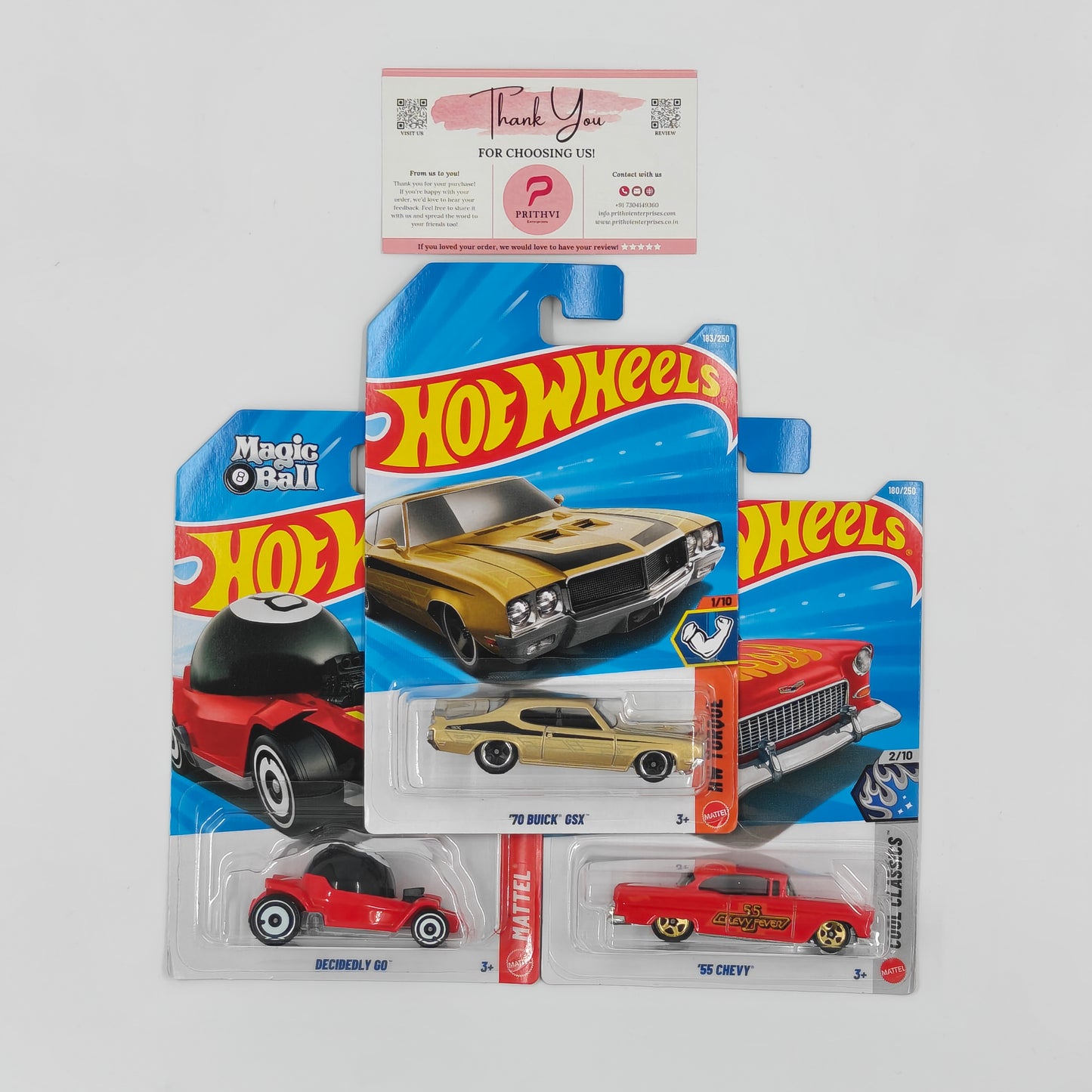 '70 Buick GSX, '55 Chevy & Decidedly Go by Mattel – Hot Wheels Bundle