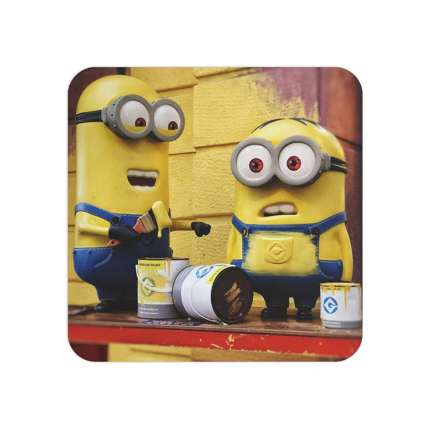 Minions - Let's Paint the Wall: Printed Coaster Set (Set of 4) - Prithvi Enterprises