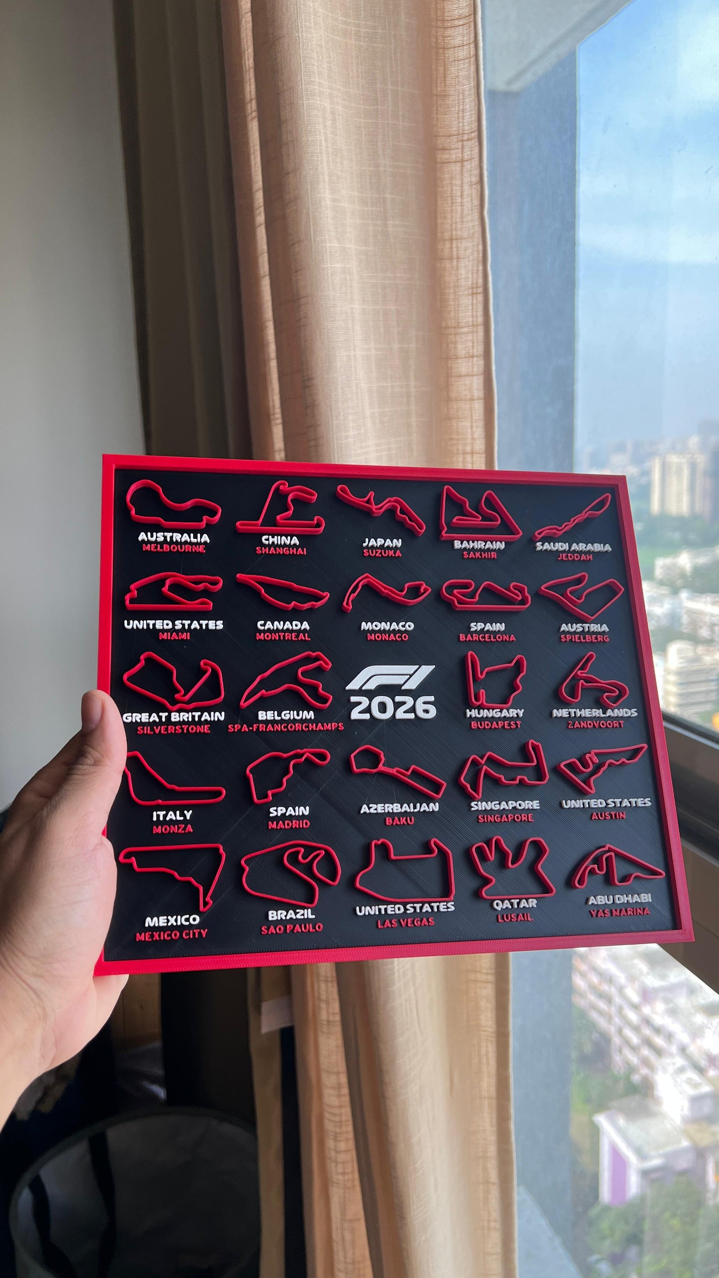 F1-Style 2026 Race Calendar with Venue Details – 24 x 20 cm