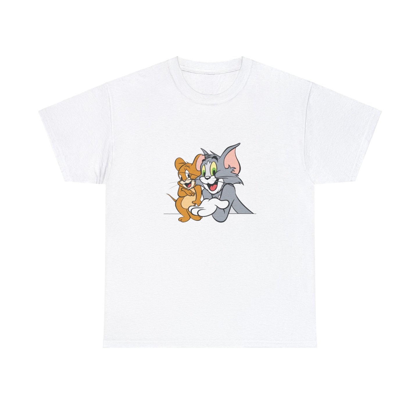 You Are the Jerry to My Tom Printed T-shirt - White Round Neck Cotton