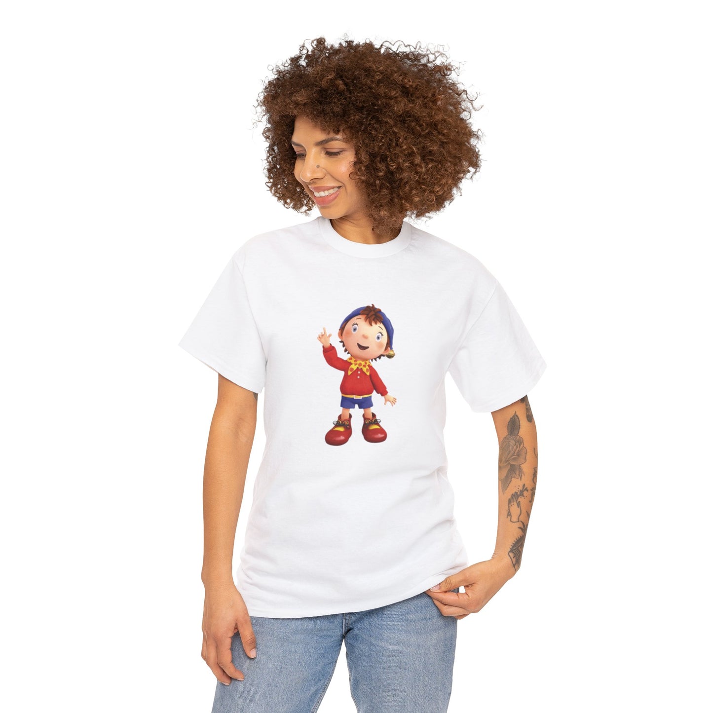 Noddy with an Idea Printed T-shirt - White Round Neck Cotton