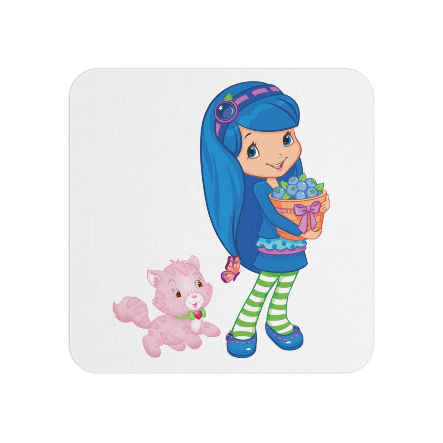 Blueberry Muffin and Custard: Printed Square Coaster Set (Set of 2)