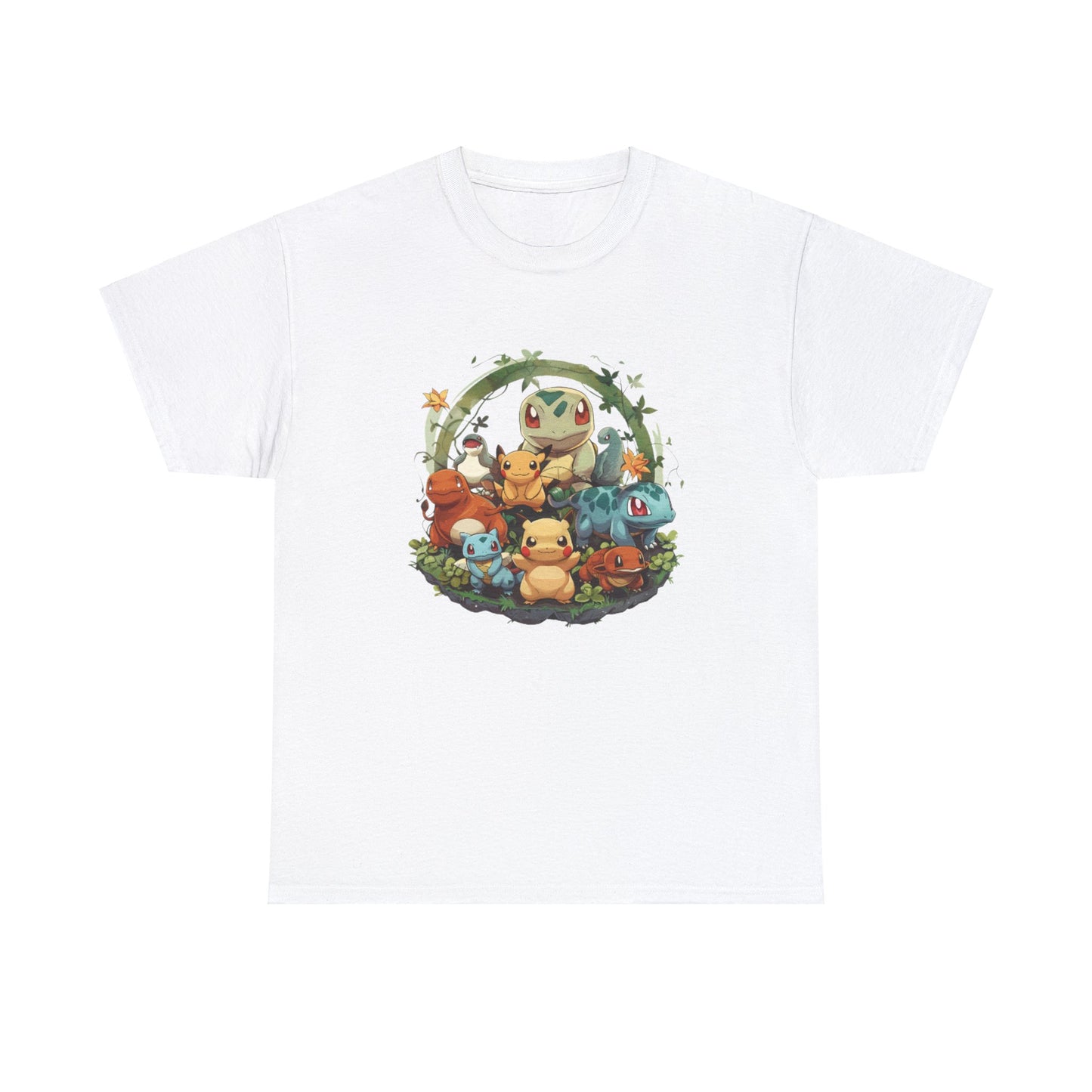 Pokémon Villa - Grass Type: Printed T-shirt - White Round Neck Cotton