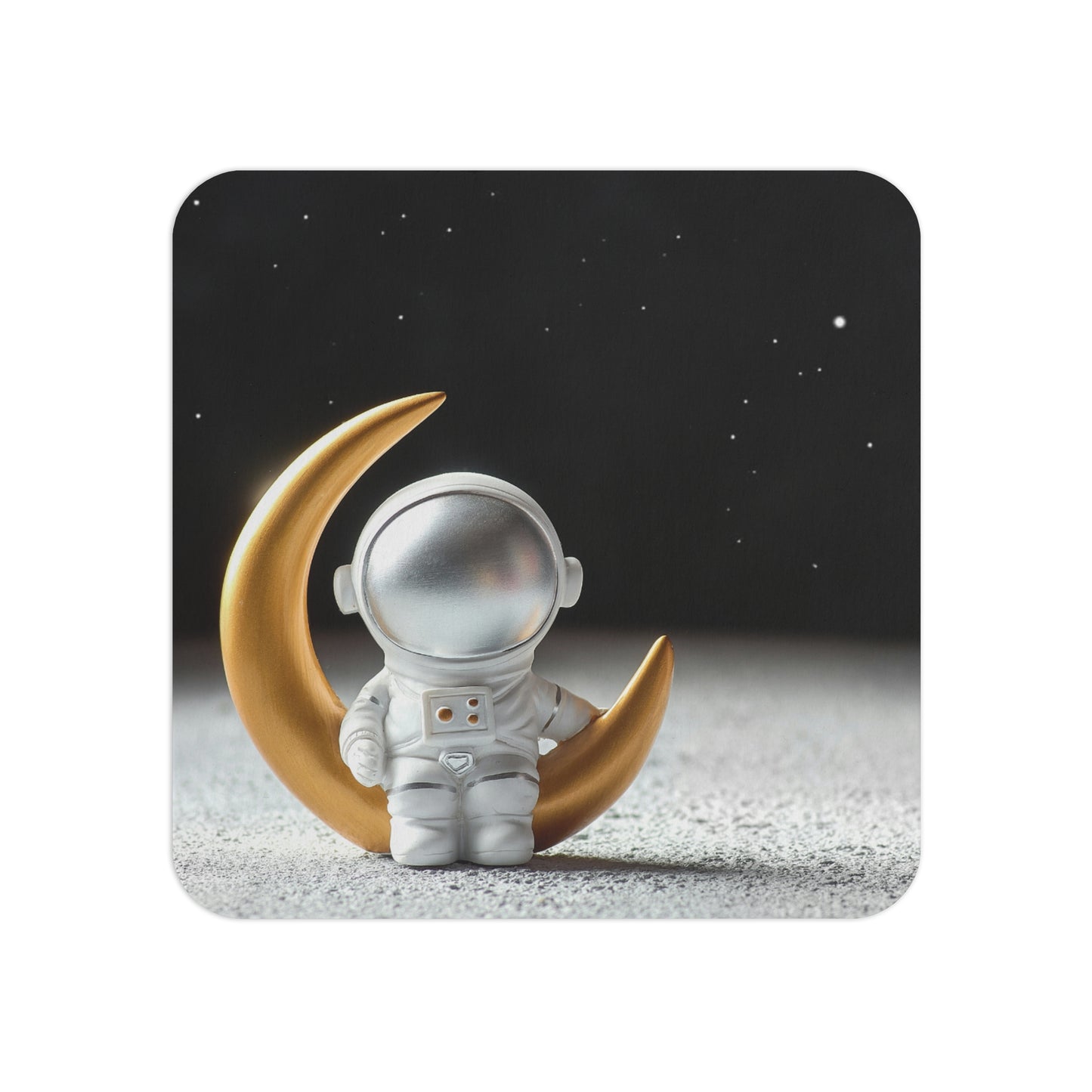 Abstract - Astronaut Sitting on Moon: Printed Coaster Set (Set of 4) - Prithvi Enterprises