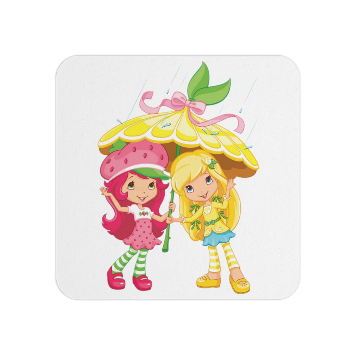 Strawberry Shortcake and Lemon: Printed Square Coaster Set (Set of 2)