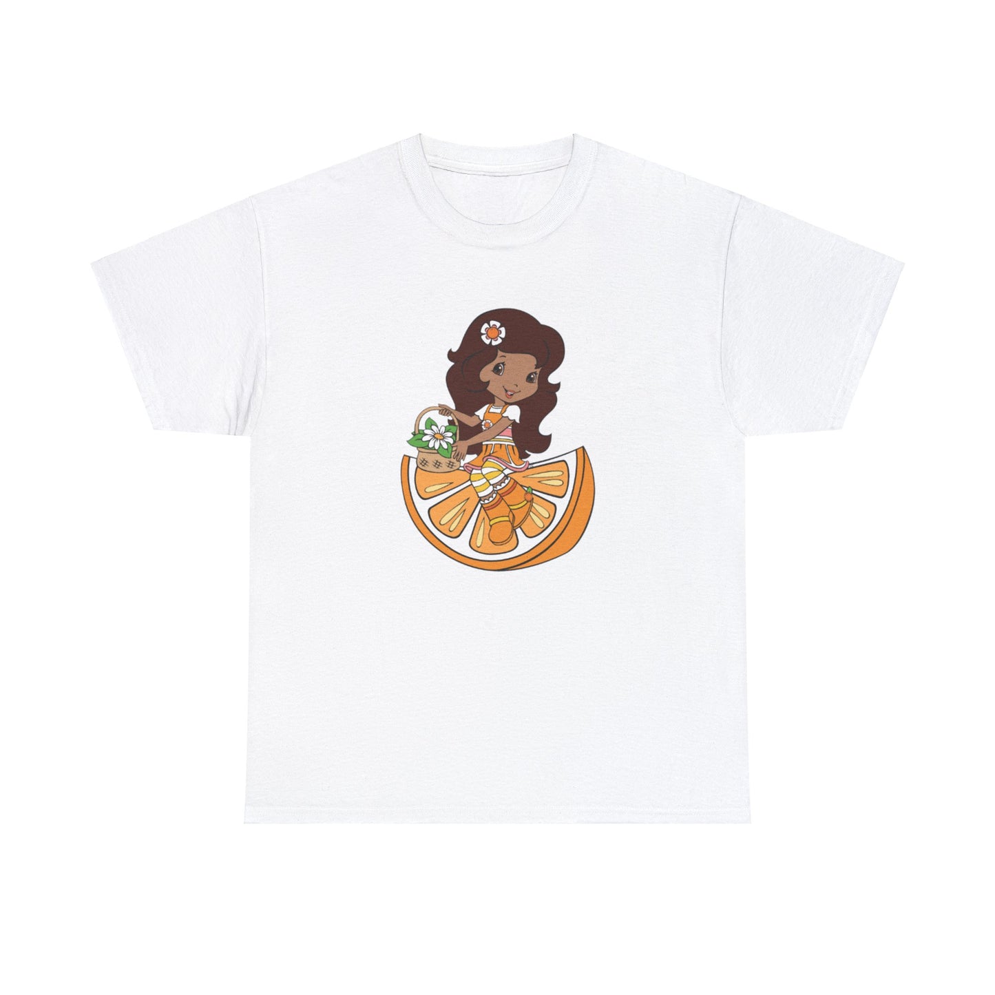 Strawberry Shortcake - Orange Printed T-shirt - White Round Neck Cotton