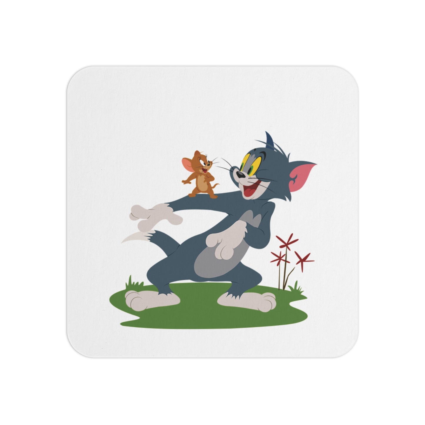 Tom and Jerry: "Happy!!!" Printed Square Coaster Set (Set of 2)
